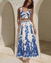 Printed Bikini Swimsuit and Skirt