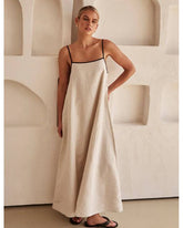 Sling Solid Color Holiday Dress