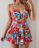 Women's Deep V-Neck Crossover Tummy Control Swimsuit