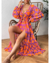 Starfish Printed Cutout One Piece Swimsuit and Cardigan