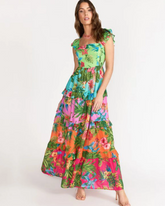 Sling Ruffle Printed One Piece Swimsuit and Skirt