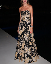 Off Shoulder Flower Printed One Piece Swimsuit and Skirt