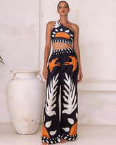 One Shoulder High Waist Bikini Swimsuit and Pants or Skirt