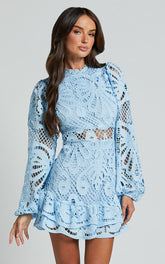 Lantern Long Sleeve Lace Dress