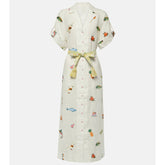 Short Slevees Lace up Graffiti Printed Dress