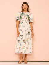 Puff sleeve Graffiti Printed Dress