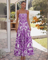 Sling Classic Majolica Series Pattern Print One Piece Swimsuit and Skirt or Shorts