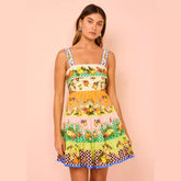Sling Sleveeless Fruit Printed Mini Dress