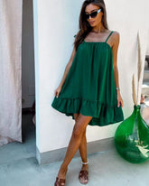 Ruffle Sling Mini Dress