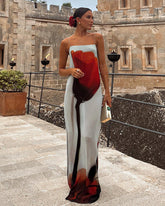 See Through Blossom Print Sling Dress