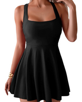 Women's One Piece Swimdress Swimsuit Tummy Control Swim Dress Modest Full Coverage Bathing Suit