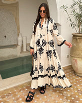V Neck Printed Shirt Dress