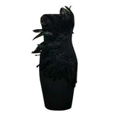 Bandeau Feathers Bandage Dress
