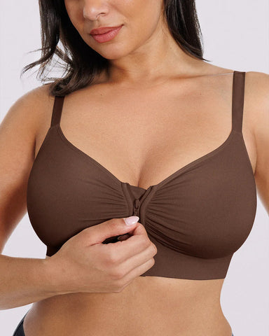Bare Essentials Skin Flow Front-Zipper Wireless Bra