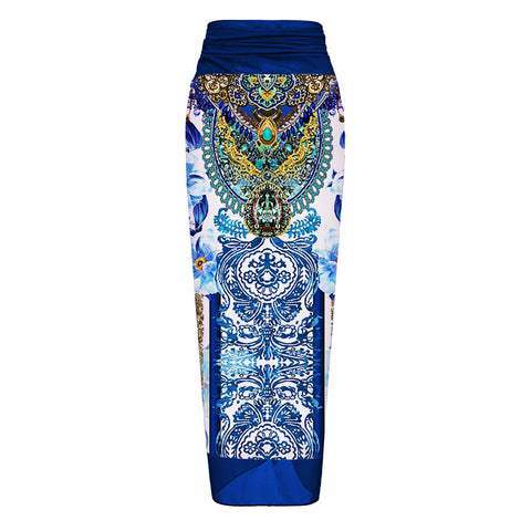 Reversible Tie-shoulder One Piece Swimsuit and Sarong