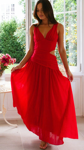 V Neck Cutouti Dress