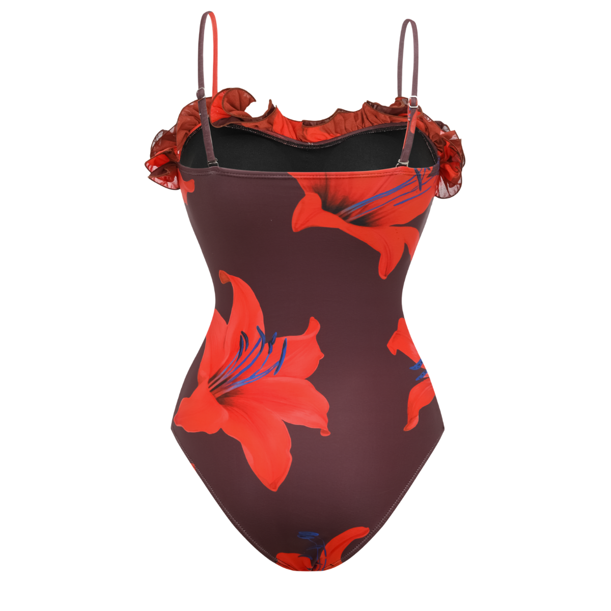 Lily Contrast Print Fabric Patchwork One Piece Swimsuit and Skirt	