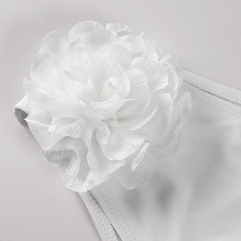 3D Flower One Shoulder Bikini Swimsuit