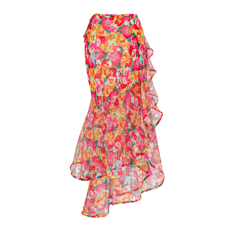Detachable Double Shoulder Strap With Ruffles One Piece Swimsuit and sarong