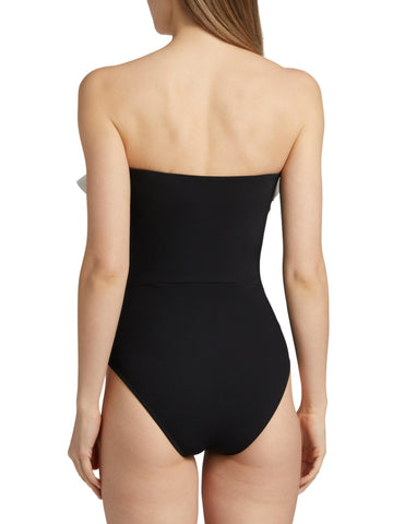 Ruffled Color One Piece Swimsuit and Skirt