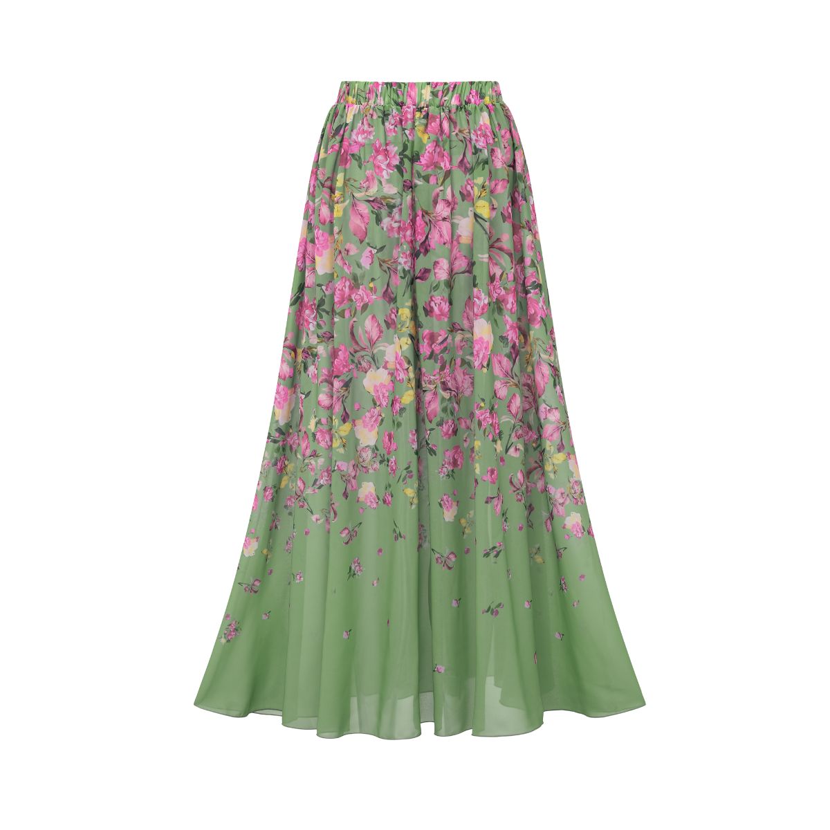 Floral Top & Plunging Ruched Swim Set and Skirt	