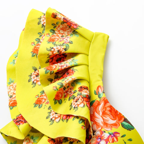 Ruffled Blooming Flower Print One Piece Swimsuit and Skirt