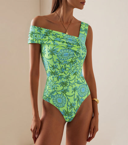 Off Shoulder Printed Swimsuit Set(s)	