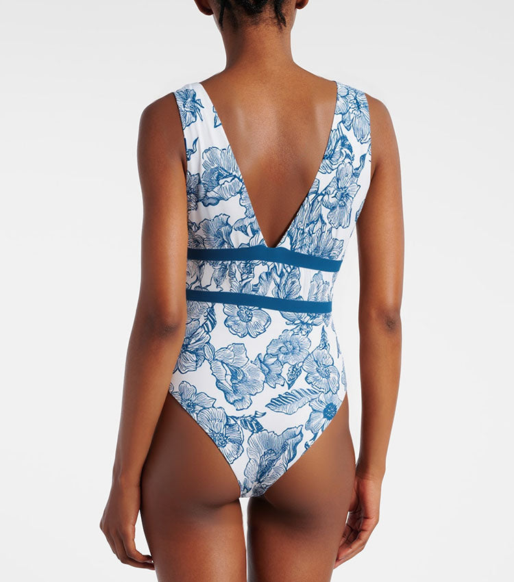 V Neck Color Block Swimsuit Set(s)	