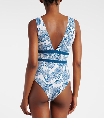 V Neck Color Block Swimsuit Set(s)	