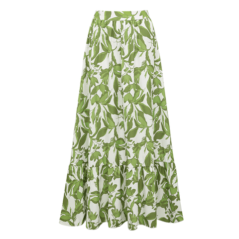 Tie Shoulder Green Leaves Print Swimsuit Set(s)