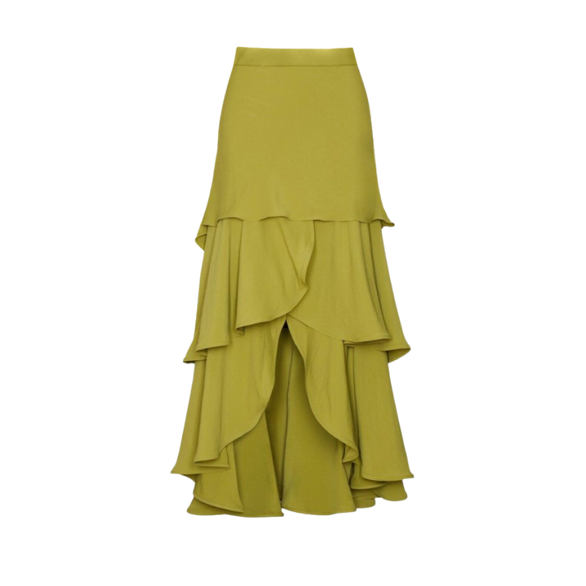 Yellow Green Solid Color Weave Swimsuit Set(s)	