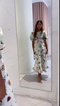 Puff sleeve Graffiti Printed Dress