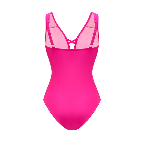 Laser Hollow Out One Piece Swimsuit and Skirt