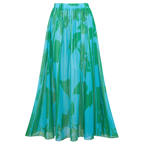 Tropic Printed One Piece Swimsuit and Skirt	