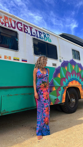 Tie-dyed Sling Backless Dress