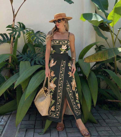 Embroidery Flower Printed One Piece Swimsuit and sarong
