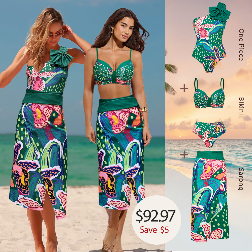 Tropic Printed One Shoulder One Piece purple Flaxmaker	