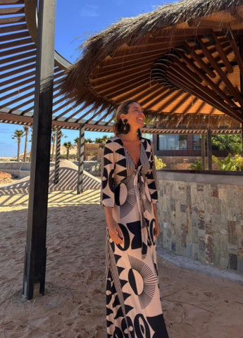 V Neck Printed Dress