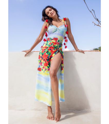 Tie-shoulder Phantom Garden One Piece purple	