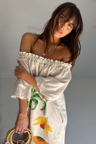 Off Shoulder Printed Dress