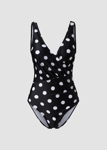 Deep-V Neck One Piece Tummy Control Swimsuit