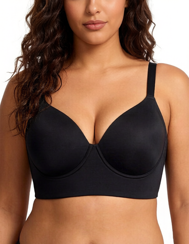 Delia Plus Size Smooth Full-Coverage Longline Support Bra.