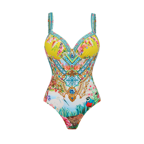 Underwire Bougainville Print Swimsuit Set(s)	