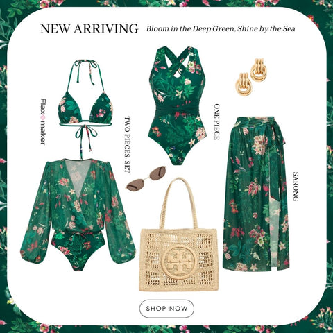 V Neck Blossom Print Swimsuit Set(s)