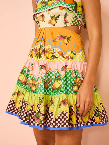 Sling Sleveeless Fruit Printed Mini Dress