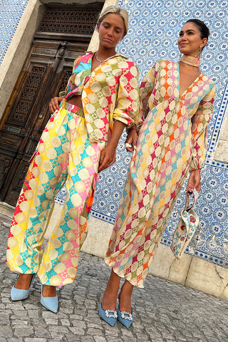 Bohemian Printed Puff Sleeve Dress