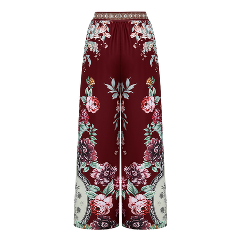 Lace Decoration Peony Print Swimsuit Set(s)	