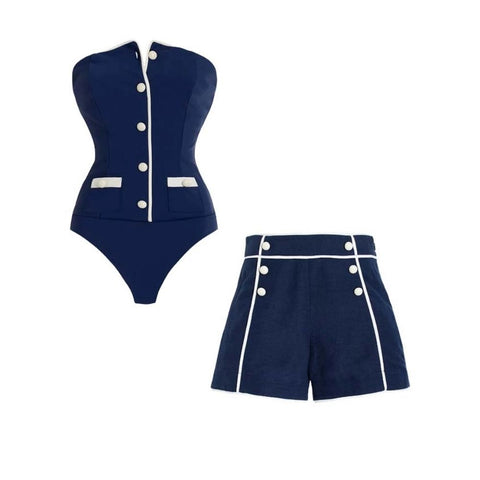 Scout Bandeau One Piece Swimsuit and Shorts	