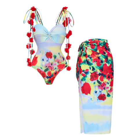 Tie-shoulder Phantom Garden One Piece purple	