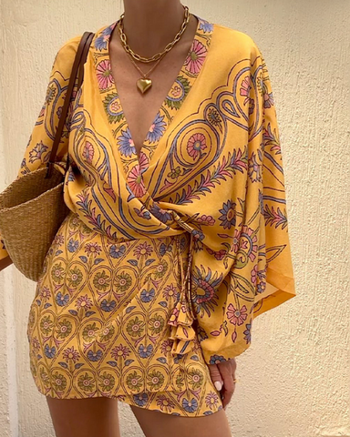 Vacation Printed Mini Dress